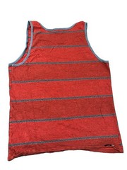 Vans Men’s Size Large 100% Cotton Y2K Striped Maroon Red Summer Tank Shirt
