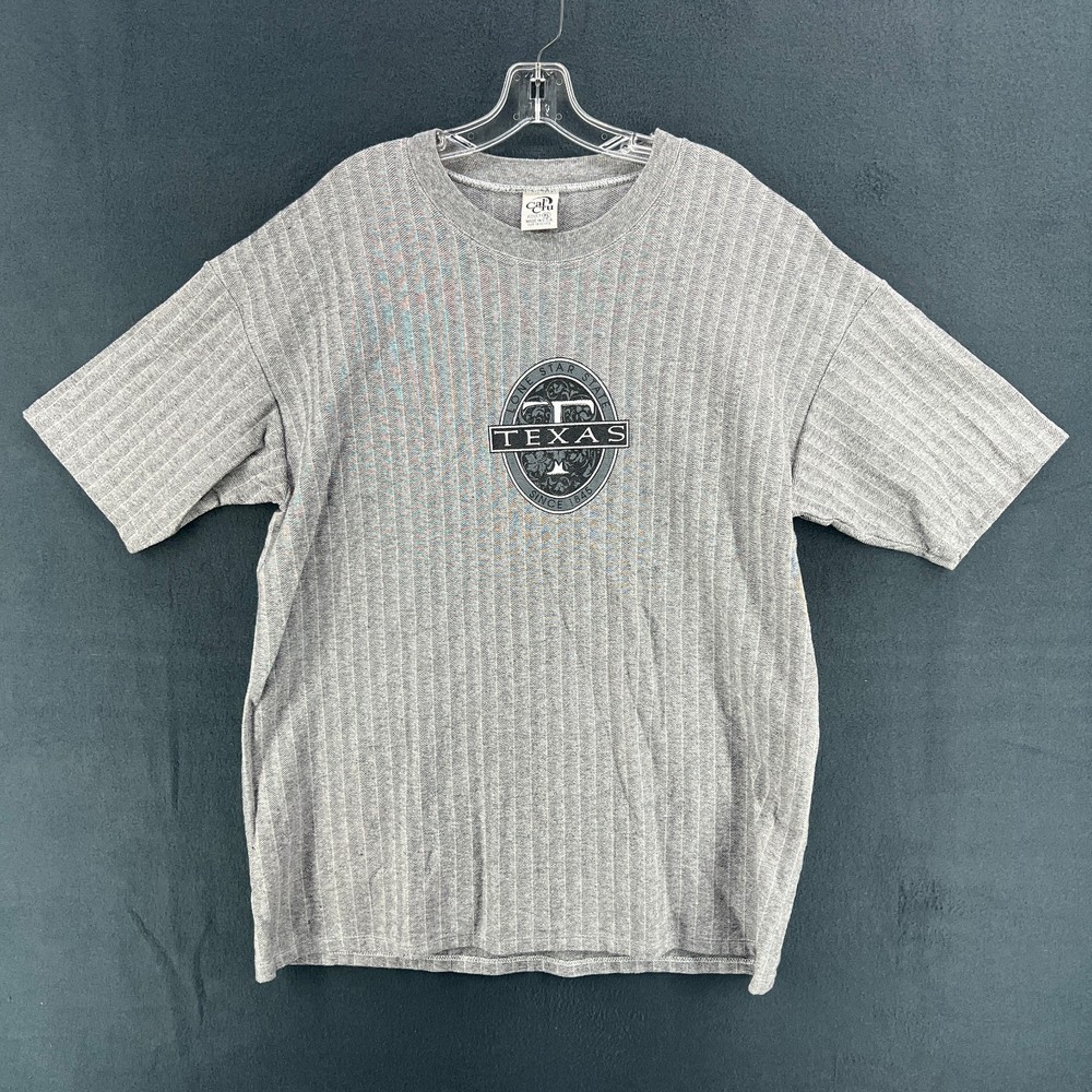 Vintage Texas T Shirt Cal Cru Single Stitch Tee Men’s XL Made In USA Herringbone