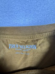 True Religion Men’s Size Large Antique Gold Arch Logo Crew Neck Tee