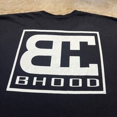 BHOOD Mens XL Black Oversized Cotton Graphic Angel T Shirt Streetwear Back Hit