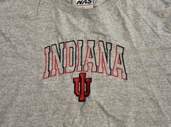 Vtg 80s NAS Indiana University Hoosiers IU T-Shirt USA Made Men XL Single Stitch
