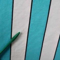 Vintage 90s HRLA San Francisco Striped T-Shirt Mens L/XL Teal White Made in USA