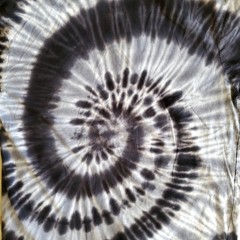Tie Dye Hoodie Shirt Mushroom Embroidered Black Gray Spiral Cotton Size L