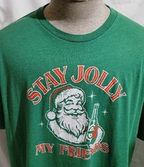 HOLIDAY TIME MEN’S SZ 3XL (54-56) GREEN “STAY JOLLY MY FRIENDS” HOLIDAY T-SHIRT