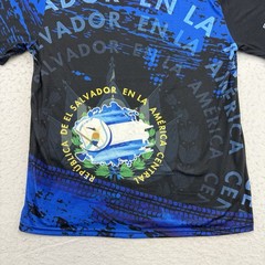 El Salvador Shirt Mens Medium M Black Blue Flag Short Sleeve Lightweight