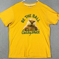 Homage T-Shirt Mens XL Yellow Caddyshack Be The Ball Gopher Short Sleeve Tee