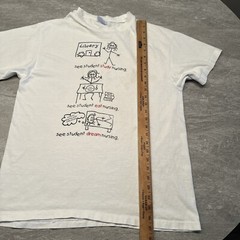 Vintage 90s Study Eat Dream Nurse RN Single Stitch Shirt Large Cartoon VTG
