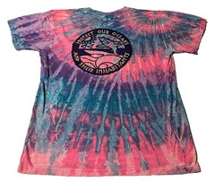 Vintage 90s Protect Our Oceans Shirt Mens XL Tie Dye Love Earth Hippie Backside