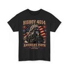 Big Boy 4014 Train Steam Engine Vintage US Flag 250th Anniversary T-Shirt