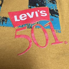 Vintage Levi’s Button Your Fly Shirt Mens Medium Yellow 501 1991 90s Graphic Tee
