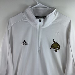 Adidas Texas State Bobcats Men’s 2XL White Climalite Dry Fit S/S Coaches 1/4 Zip