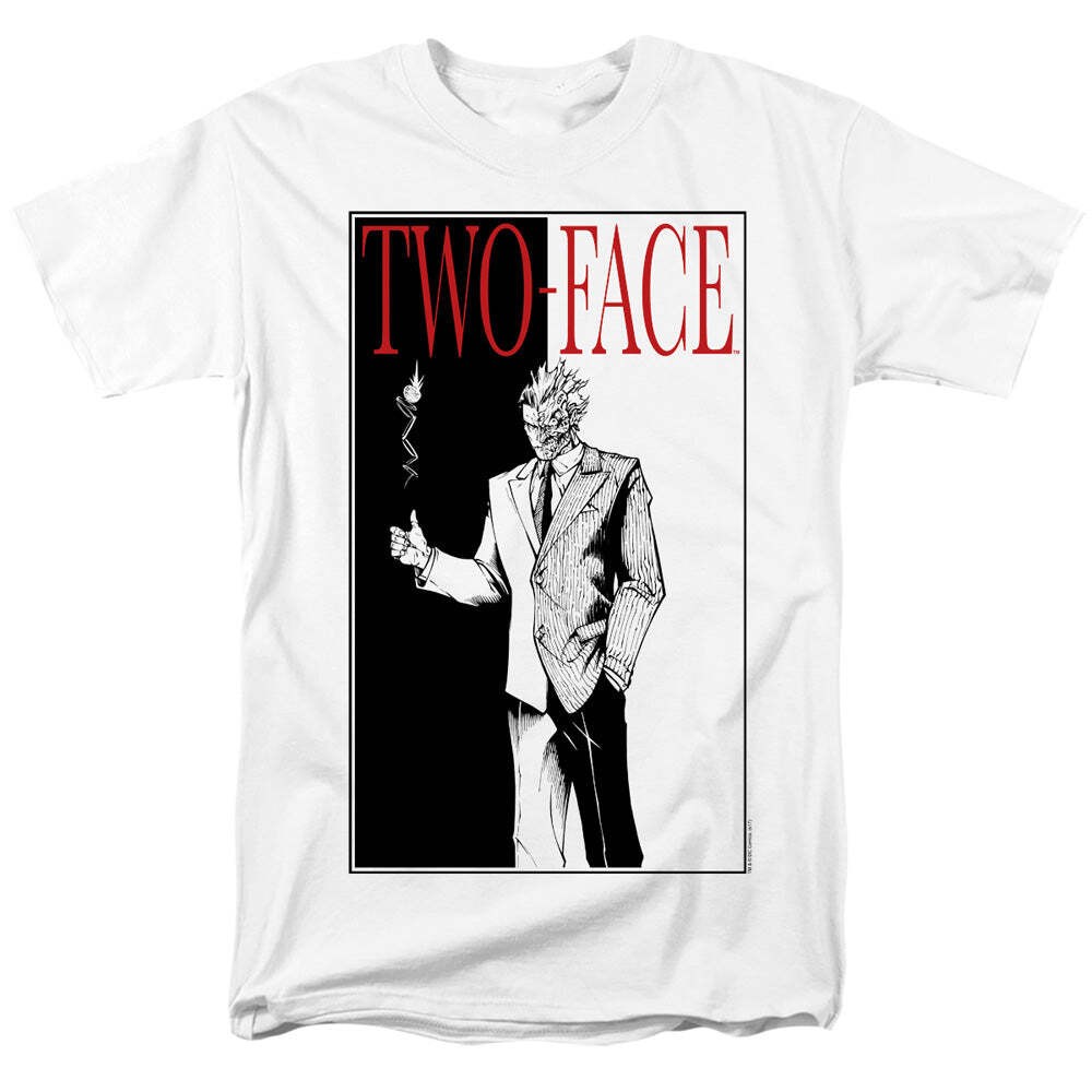 Batman Two Face Licensed Adult Unisex T-Shirt Regular Fit Tee SM-3X