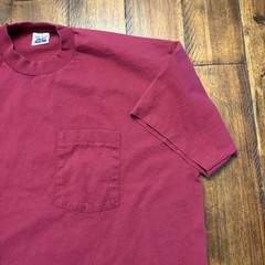 Vintage BVD Shirt Mens 2XL Red Pocket Blank Tee T-Shirt Crewneck Made USA