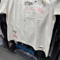 Hollywood Straight Time Art Repper Mens White Crayon Holes Short Sleeve T Shirt
