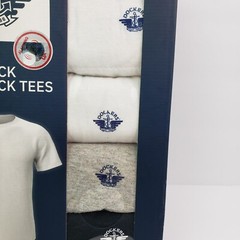 Dockers Mens Size S 34-36 White Gray Black Premium Cotton Crew Neck T-Shirts 4Pk
