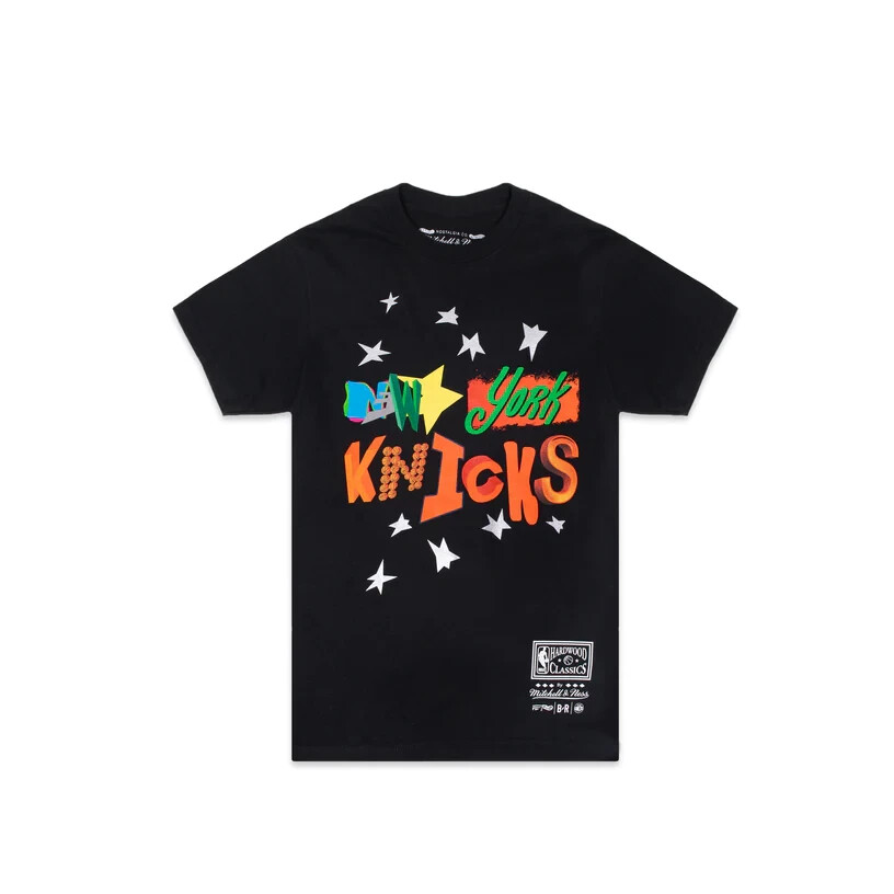NEW MITCHELL & NESS MENS ASAP FERG X BR REMIX NEW YORK KNICKS T-SHIRT.