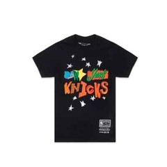NEW MITCHELL & NESS MENS ASAP FERG X BR REMIX NEW YORK KNICKS T-SHIRT.