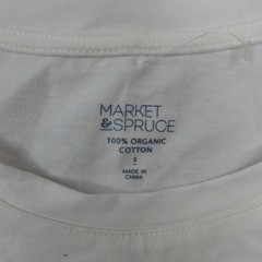 Market & Spruce Shirt Mens S White Crew Neck Tagless 100% Organic Cotton NWT