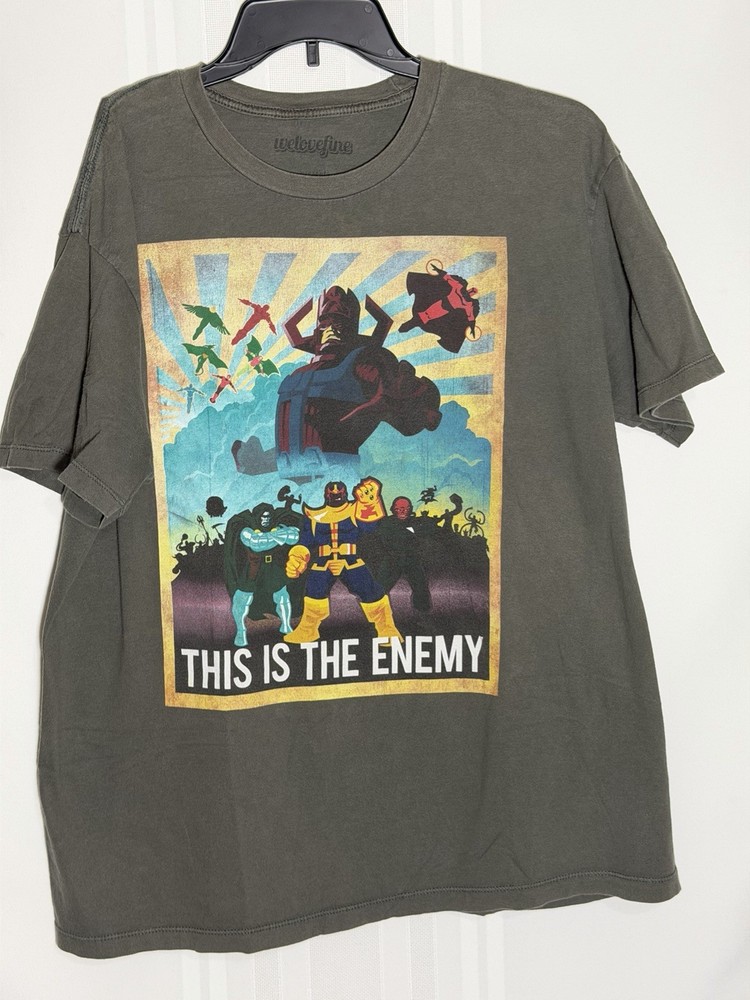 Marvel Villains Thanos Galactus Doom Graphic T Shirt WeLoveFine XL Green