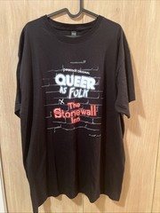 Queer As Folk x The Stonewall Inn NYC Peacock Pride Black Tee Size XL RARE