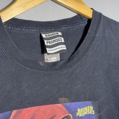 Broken Promises Graphic T Shirt Mens Size XL Bleach Wash Black Streetwear