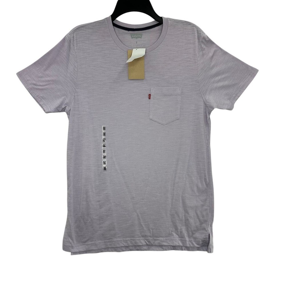 Levis Mens T-Shirt Purple Heathered Pocket Classic Fit Crew Neck Tee M New