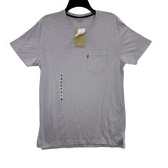 Levis Mens T-Shirt Purple Heathered Pocket Classic Fit Crew Neck Tee M New