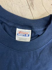 Hanes Adult Mens Beefy 5180 Puma Soccer Navy White SS Crew Neck Tshirt New