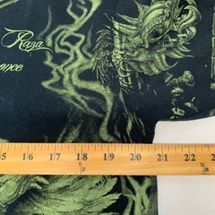 Yazbek Aztec Mayan Graphic T-Shirt Black Green Men Large All Over Print Mexico