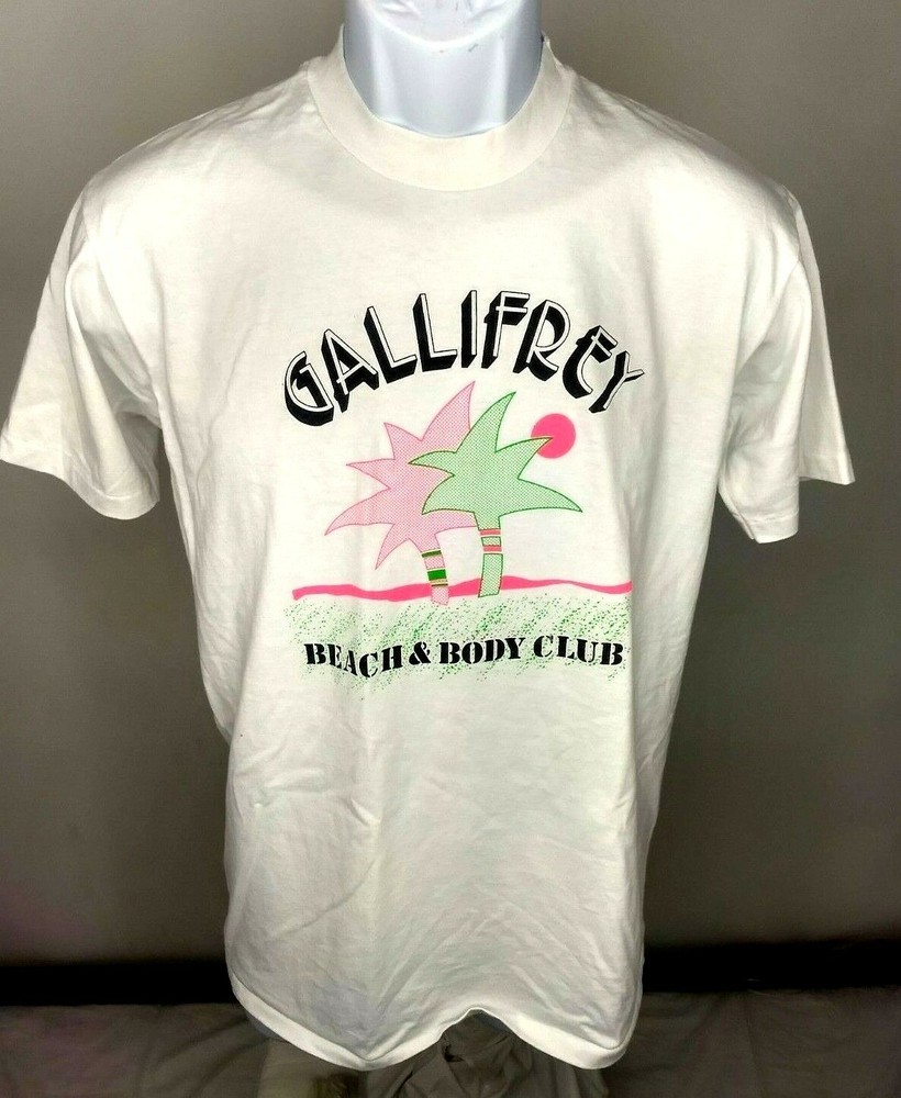 Dr Who Gallifrey Beach and Body Club Unisex White Graphic T Shirt