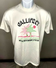 Dr Who Gallifrey Beach and Body Club Unisex White Graphic T Shirt