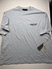 ESSENTIALS Fear of God Gray Jersey Logo Crew Neck T-Shirt OVERSIZED LARGE