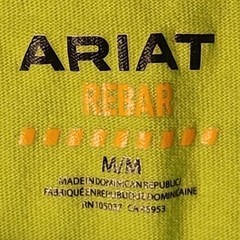 Ariat Rebar Cotton Strong Men T Shirt Safety Yellow Workwear Pocket Tee Raglan