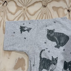 Vintage 90s Cats AOP Double Sided Graphic T-Shirt Fits XL Single Stitch Kitty