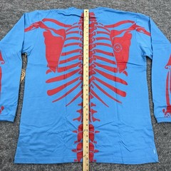 LRG Dead Serious Shirt Mens 2XL Blue Skeleton Lifted Research Group Kanye Glow
