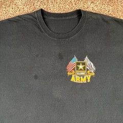 US ARMY Mens Black American Flag Graphic T-Shirt 2XL US Army Licensed Logo