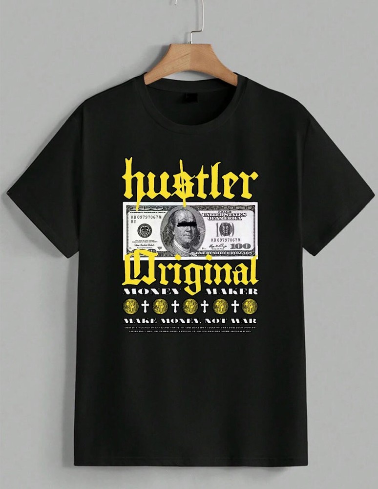 Hustler Original Graphic T-Shirt Money Maker Streetwear Urban Tee Hip Hop Unisex