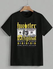 Hustler Original Graphic T-Shirt Money Maker Streetwear Urban Tee Hip Hop Unisex