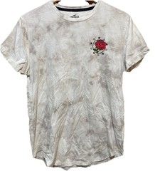Hollister Must Have Collection Rose Grey Tie-Dye Curved Hem Tshirt Men’s S/M