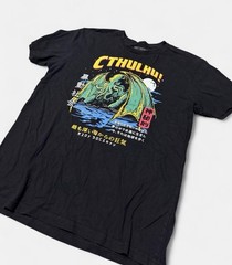 RIOT SOCIETY CTHULHU BLACK T SHIRT SZ Large 100% COTTON SKATER PUNK GRUNGE