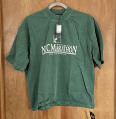 Boohoo Man Men’s Oversized Boxy NYC Marathon Leisure Wash T-Shirt Forest Sz XS