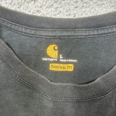 Carhartt Shirt Men’s L Black Original Fit Long Sleeve Pocket Grunge HOLES SPOTS