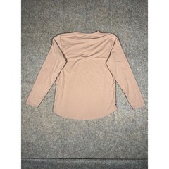 Cuts Henley Curvew-Hem Long Sleeve Shirt Mens XL Tan Stretch Casual Top