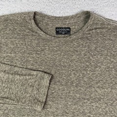 Goodlife Shirt Mens L Green Long Sleeve Crew Neck Tri Blend Soft USA Curve Hem