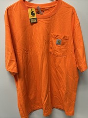 Carhartt Men’s Size XL Loose Fit Short Sleeve Pocket T Shirt Orange Irregular
