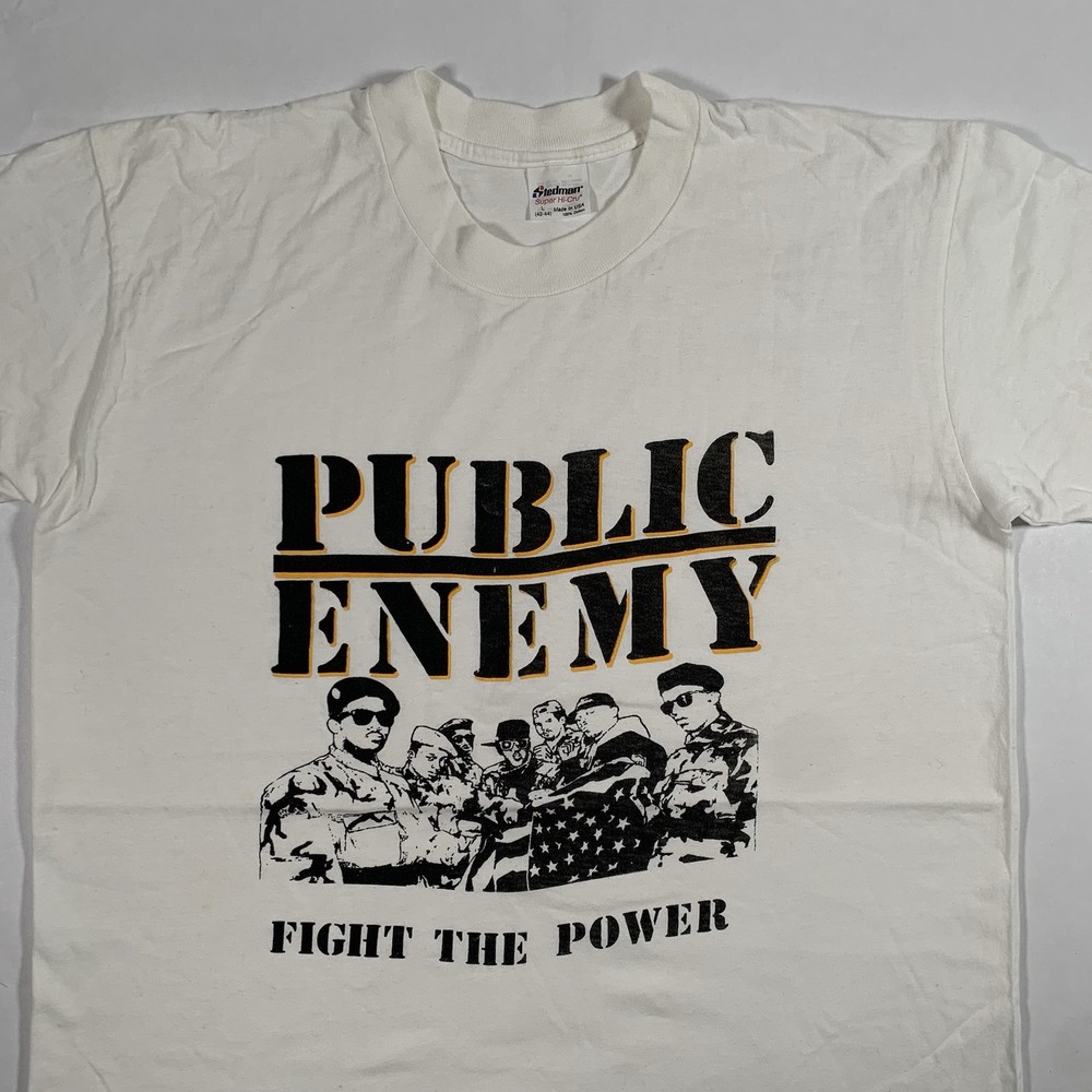 VTG Public Enemy Fight The Power Rap Tee T-Shirt Mens Large