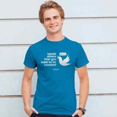 Kerusso Christian Tweet Short Sleeve T-Shirts, Pacific Blue, Unisex, S-3XL-NEW