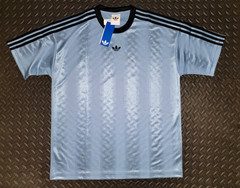 RARE! NEW MEN’S ADIDAS ORIGINALS TREFOIL JACQUARD SHIRT ~SIZE MEDIUM #JW587 BLUE