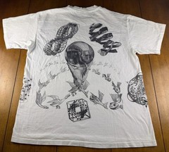 Vintage MC Escher T Shirt Andazia All Over Print Art 90’s Single Stitch White XL