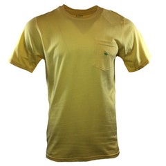 Men’s T-shirt w/ Pocket “Knights of Round Table” Crewneck 100% Cotton-Yellow-NWT